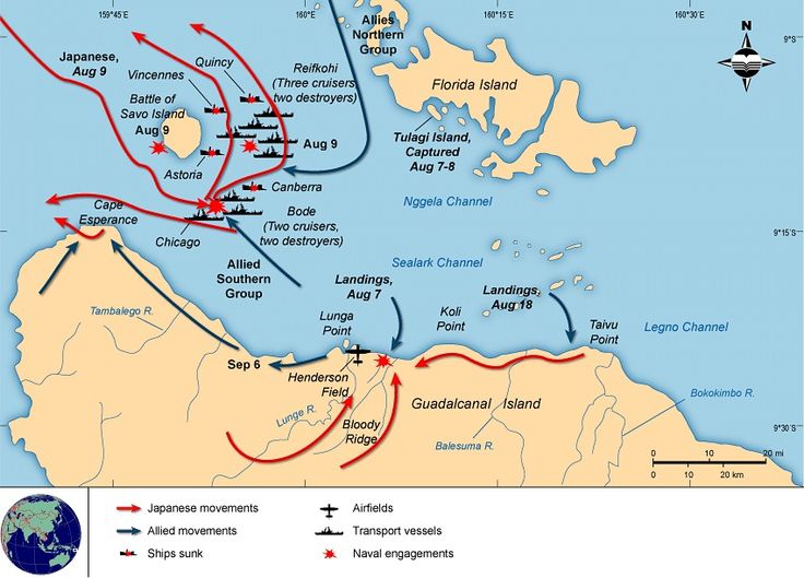 guadalcanal pacific map